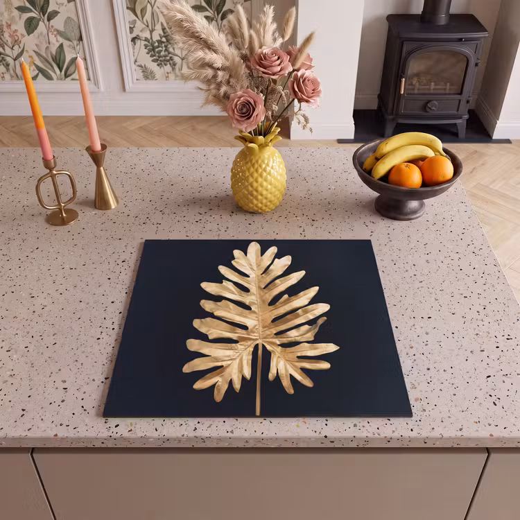 Induction hob protector - Golden Monstera Majesty — 3