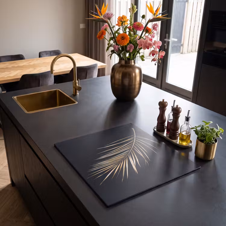 Induction hob protector - Golden Palm Frond — 2