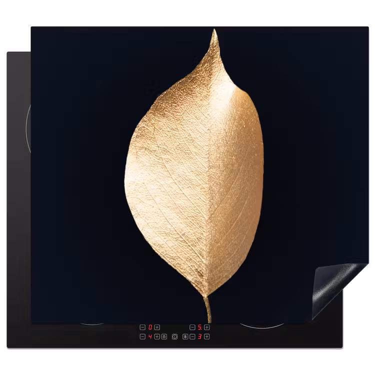 Induction hob protector - Solitary Leaf in Gold — 1