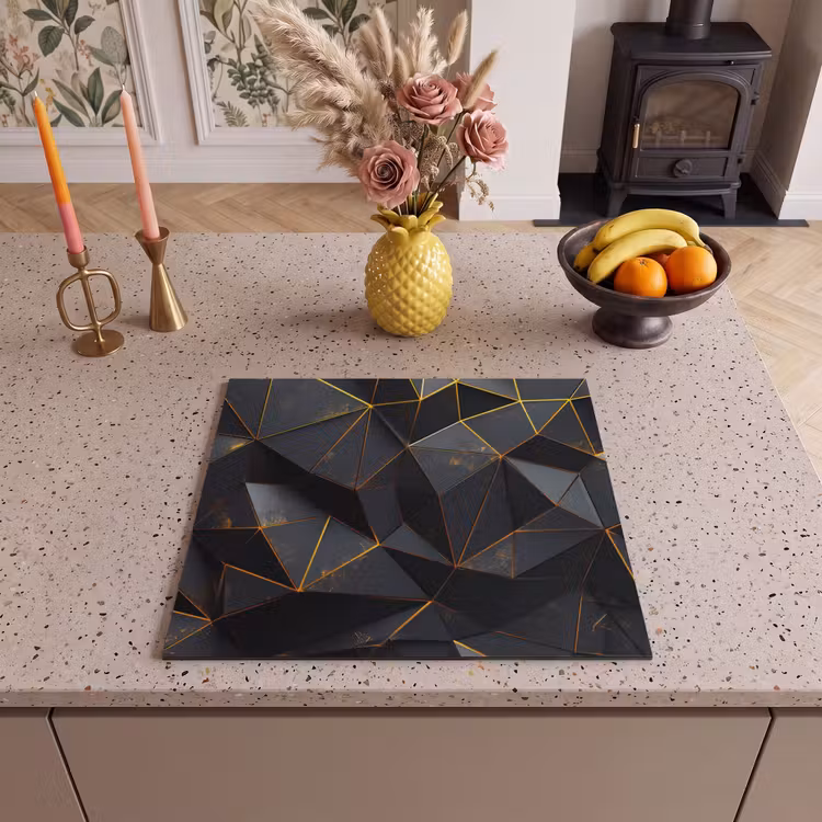 Induction hob protector - Geometric Gold Vein — 3