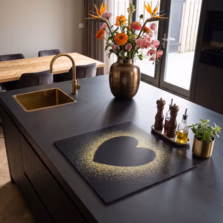 Induction hob protector - Heart of gold dust — 2