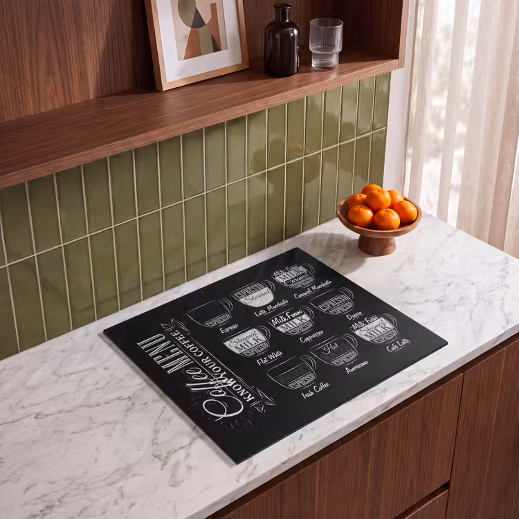 Induction hob protector - Black and White Menu Art of Coffee Specialties — 4