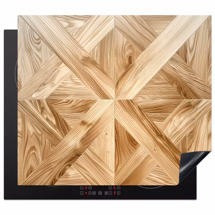 Induction hob protector - Different Wood Grains in Herringbone Pattern — 1