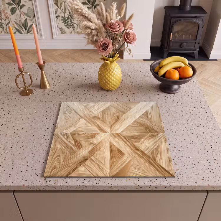 Induction hob protector - Different Wood Grains in Herringbone Pattern — 3