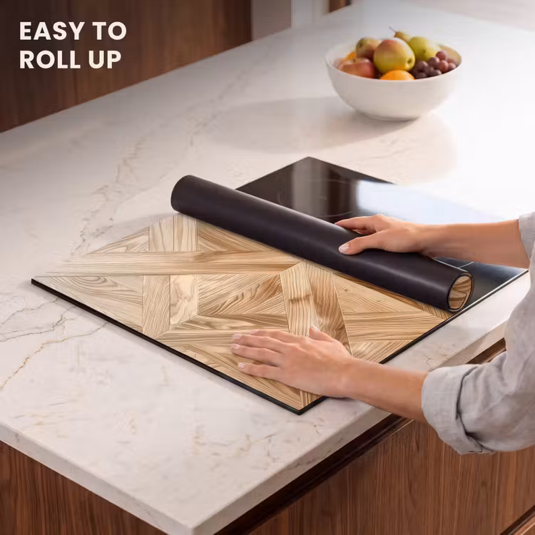 Induction hob protector - Different Wood Grains in Herringbone Pattern — 6