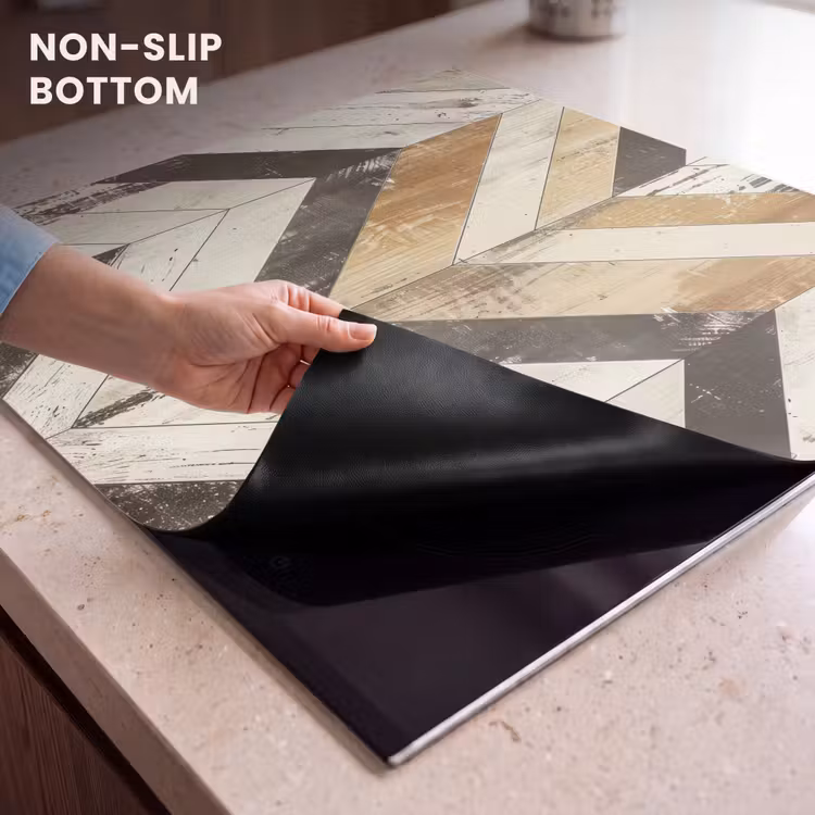 Induction hob protector - Vintage Chevron wood — 5