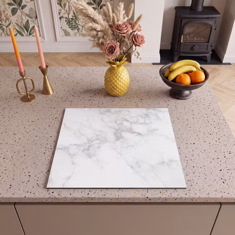 Induction hob protector - Elegance of White Marble — 3