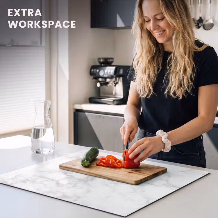 Induction hob protector - Elegance of White Marble — 7