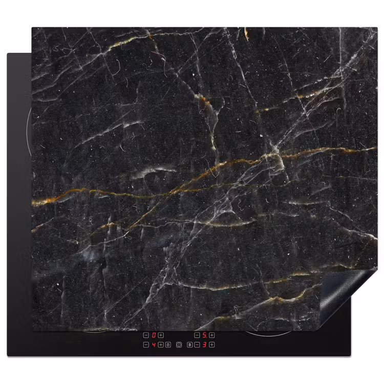 Induction hob protector - Marble - Black - Gold - Gray - Marble texture — 1