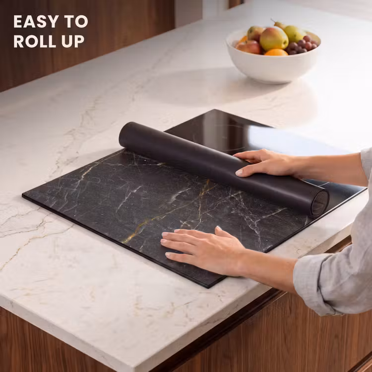 Induction hob protector - Marble - Black - Gold - Gray - Marble texture — 6
