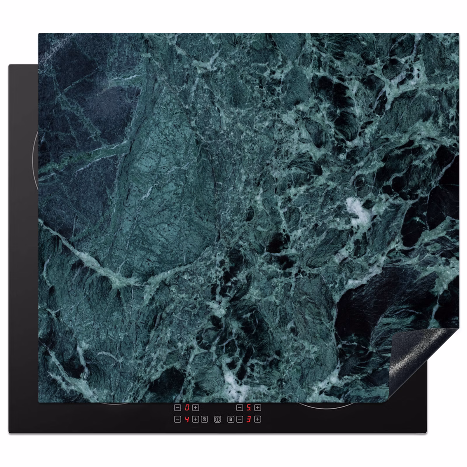 Induction hob protector - Ancient Green Marble depths — 1