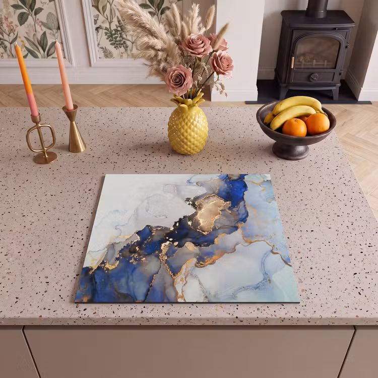 Induction hob protector - Blue Dreams and Golden Veins — 3