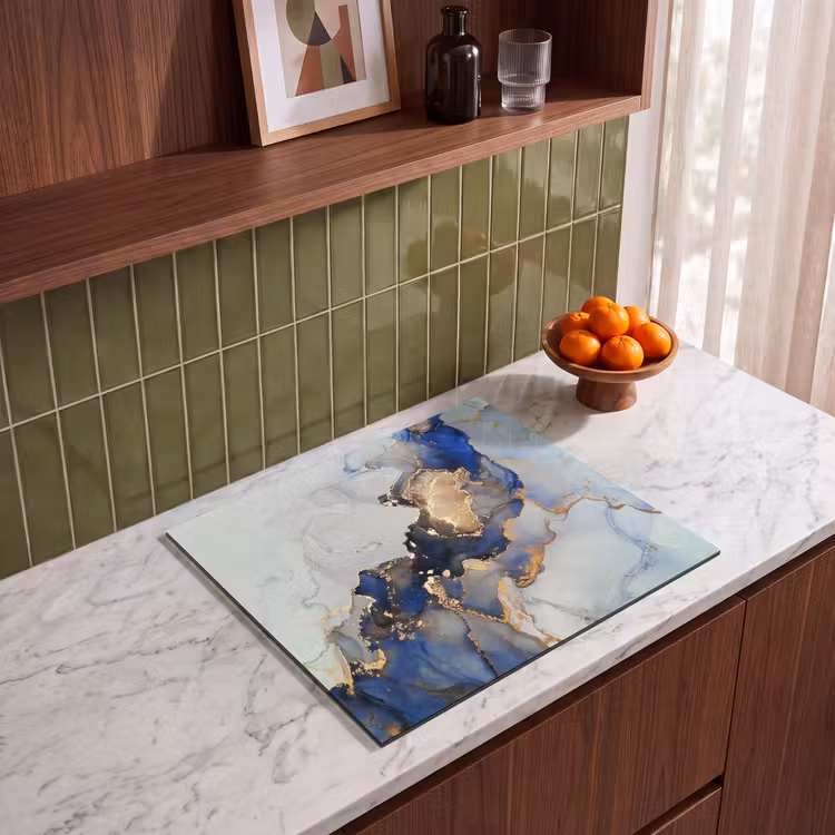 Induction hob protector - Blue Dreams and Golden Veins — 4