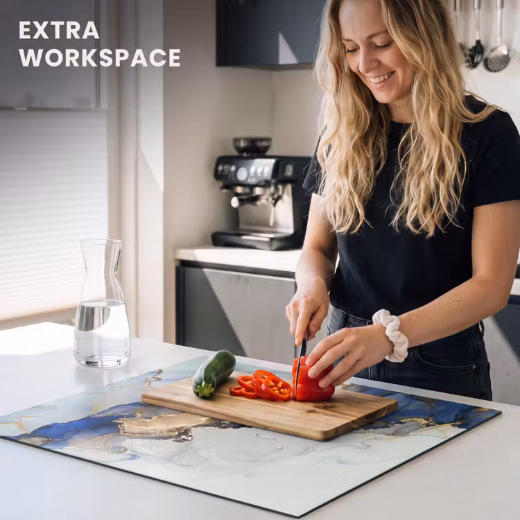 Induction hob protector - Blue Dreams and Golden Veins — 7