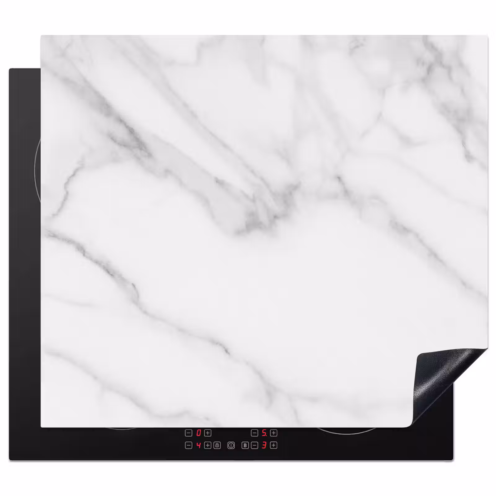Induction hob protector - White Marble Zen — 1