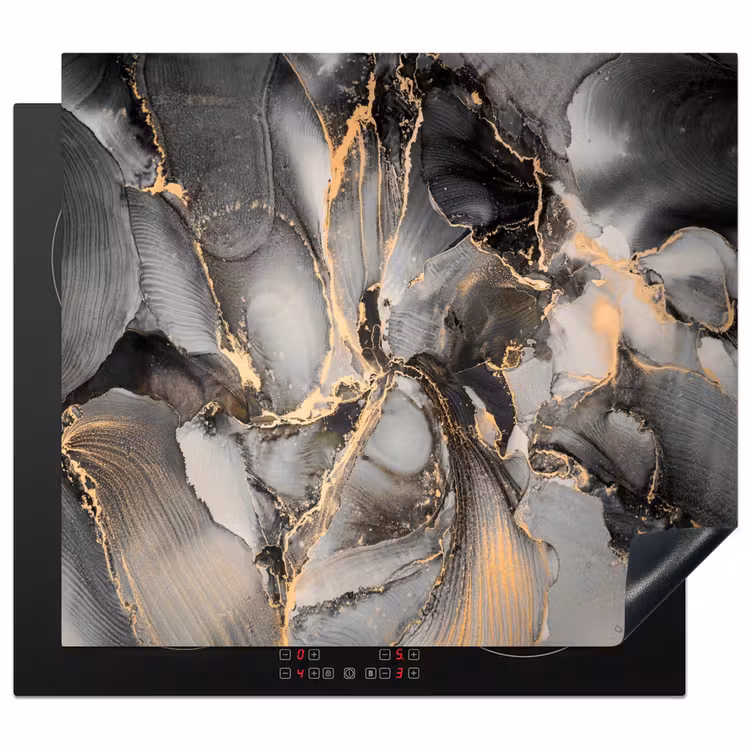 Induction hob protector - Geological Gold on Marble — 1