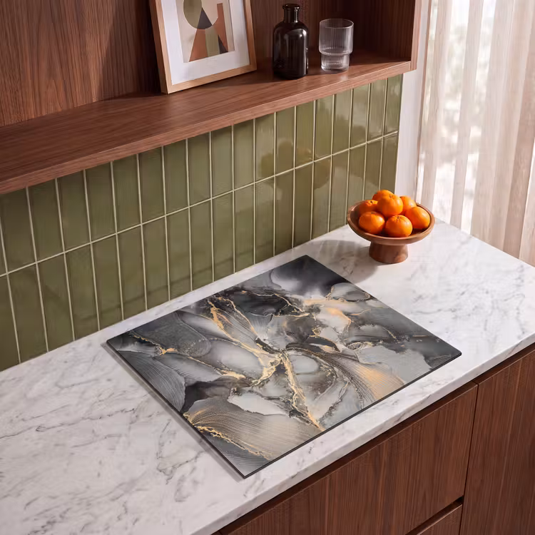 Induction hob protector - Geological Gold on Marble — 4