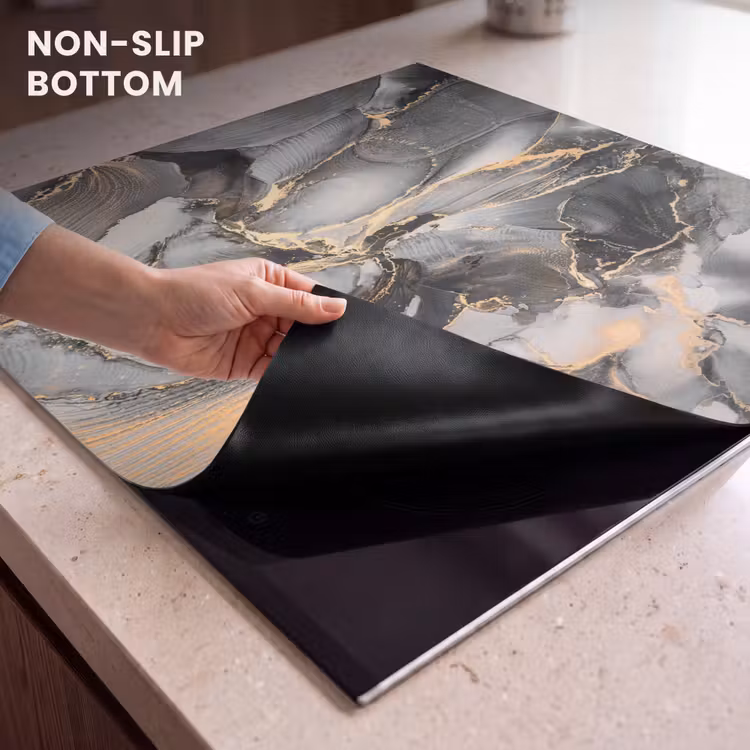 Induction hob protector - Geological Gold on Marble — 5