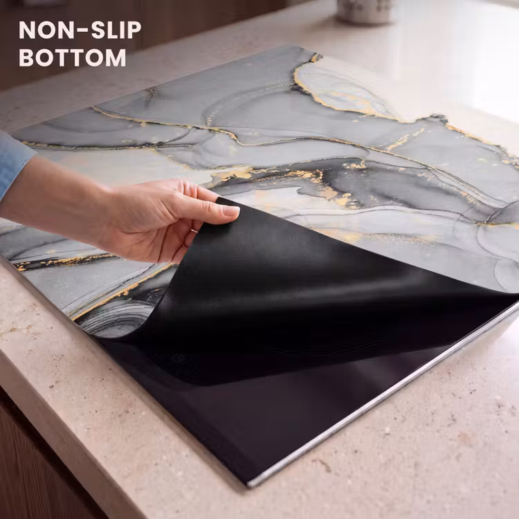 Induction hob protector - Golden Rivers on Marble Shores — 5