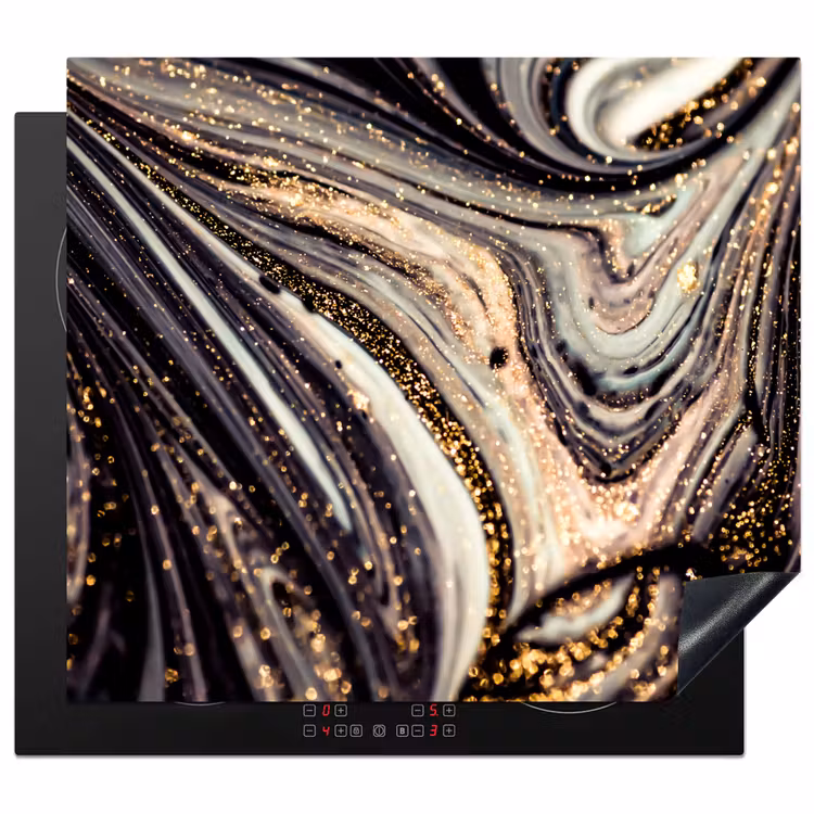 Induction hob protector - Cosmic Waves with Golden Stardust — 1