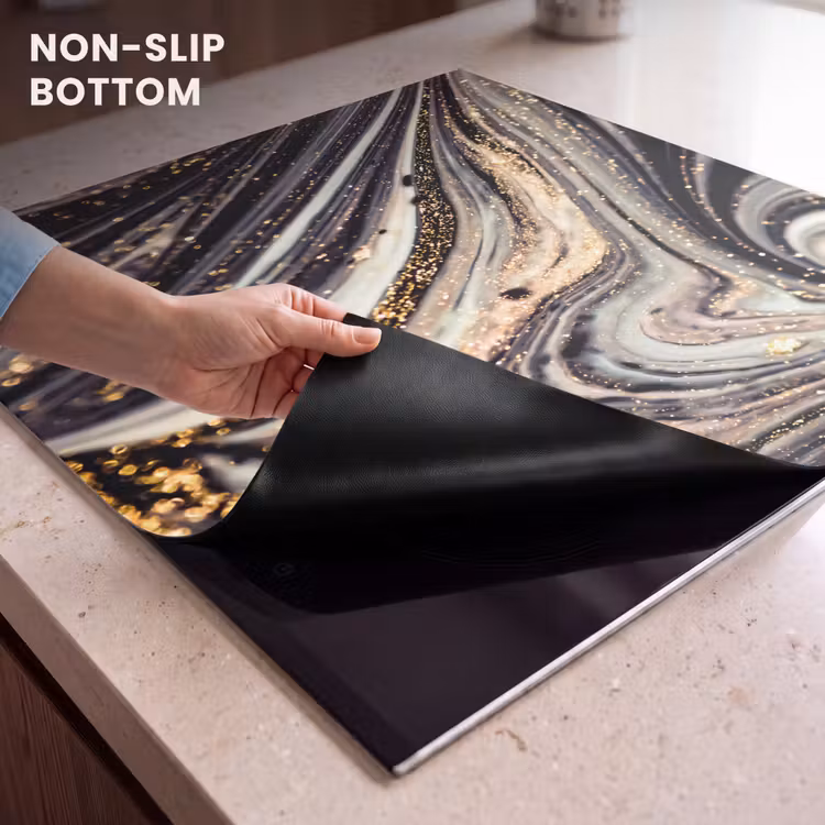 Induction hob protector - Cosmic Waves with Golden Stardust — 5