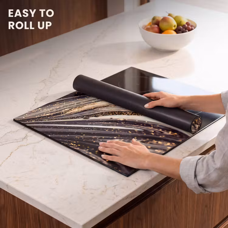 Induction hob protector - Cosmic Waves with Golden Stardust — 6