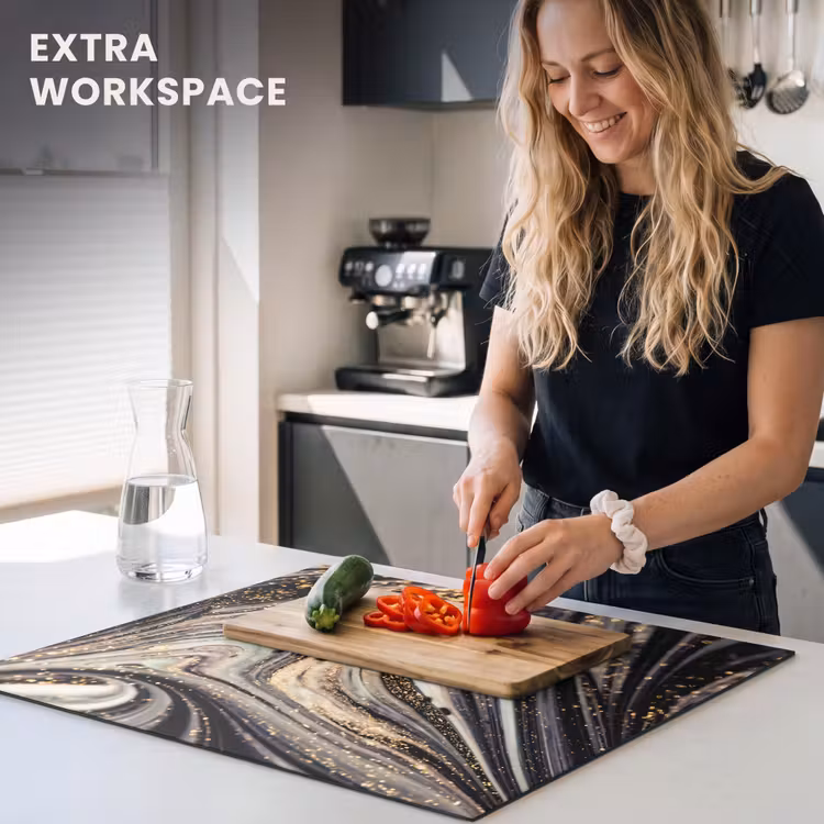 Induction hob protector - Cosmic Waves with Golden Stardust — 7