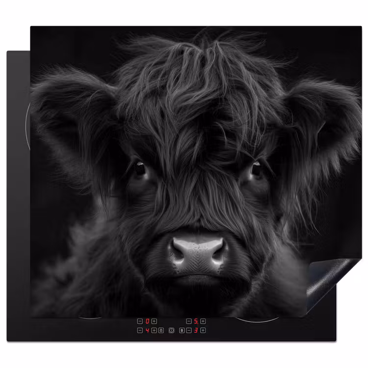 Induction hob protector - Scottish Highlander - Black - Calf - Cow — 1
