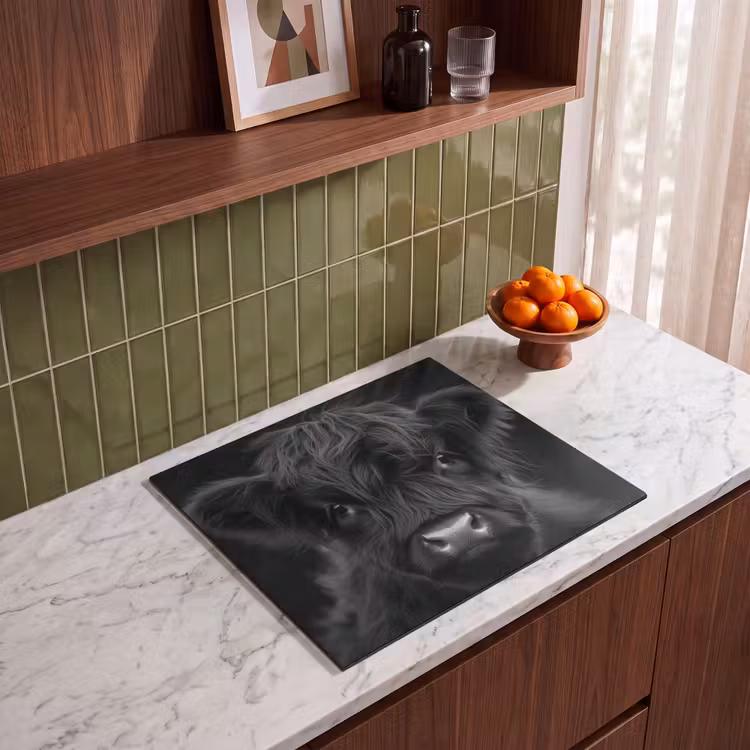 Induction hob protector - Scottish Highlander - Black - Calf - Cow — 4
