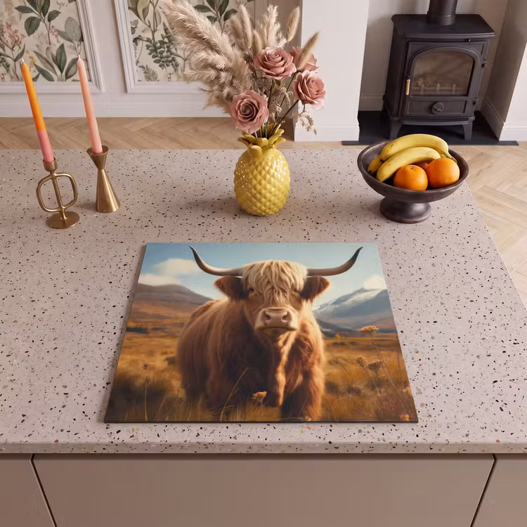 Induction hob protector - Scottish highlander - Mountains - Grasslands - Cow — 3