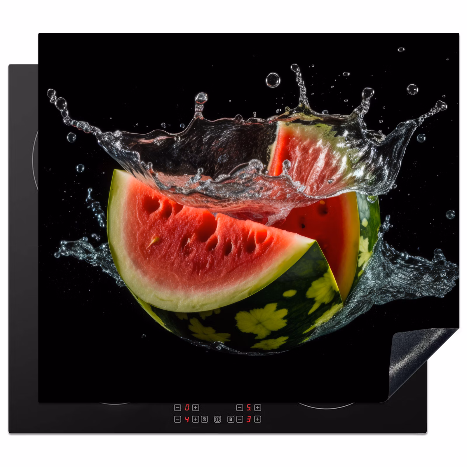 Induction hob protector - Watermelon - Black - Water - Fruit - Melon — 1
