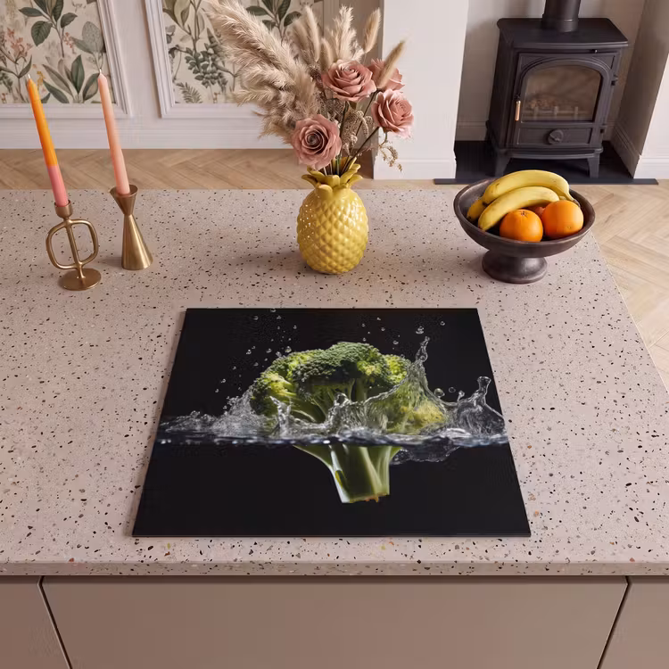 Induction hob protector - Broccoli - Green - Water - Black — 3