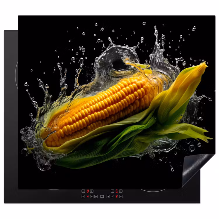 Induction hob protector - Corn - Vegetable - Plants - Black - Water — 1