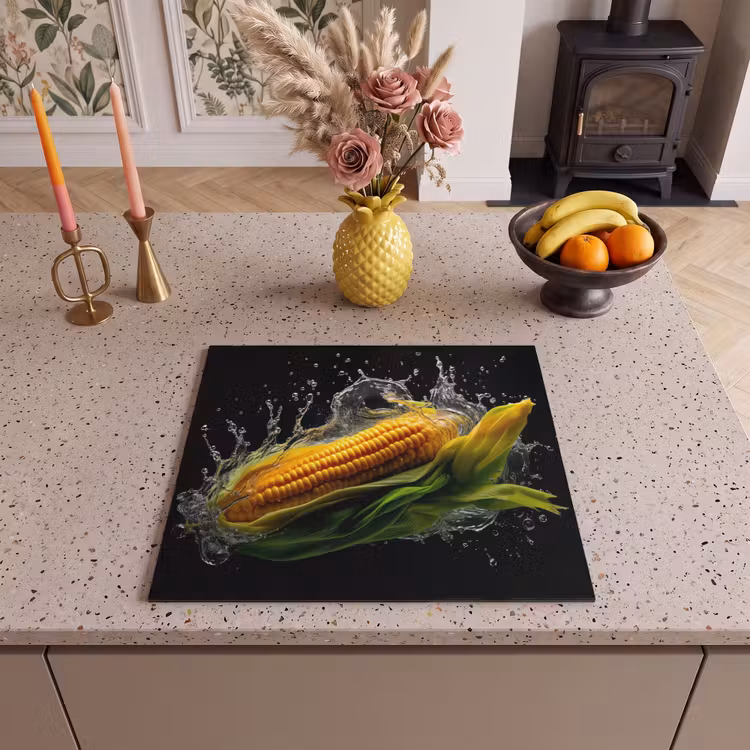 Induction hob protector - Corn - Vegetable - Plants - Black - Water — 3