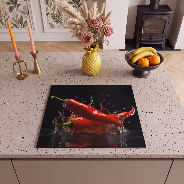 Induction hob protector - Pepper - Red - Black - Water - Vegetable — 3