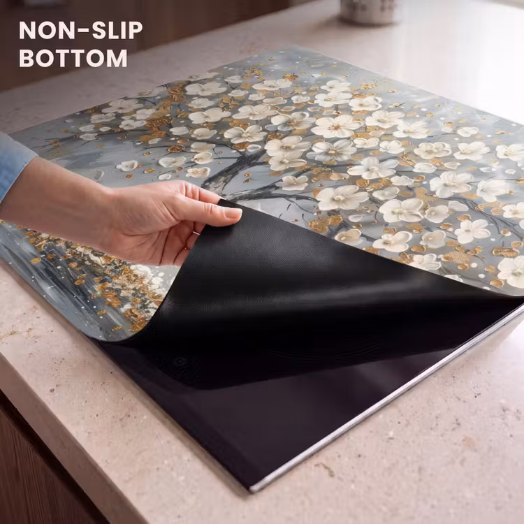 Induction hob protector - Tree of Life - Gold - White — 5