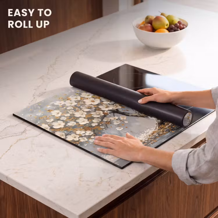 Induction hob protector - Tree of Life - Gold - White — 6