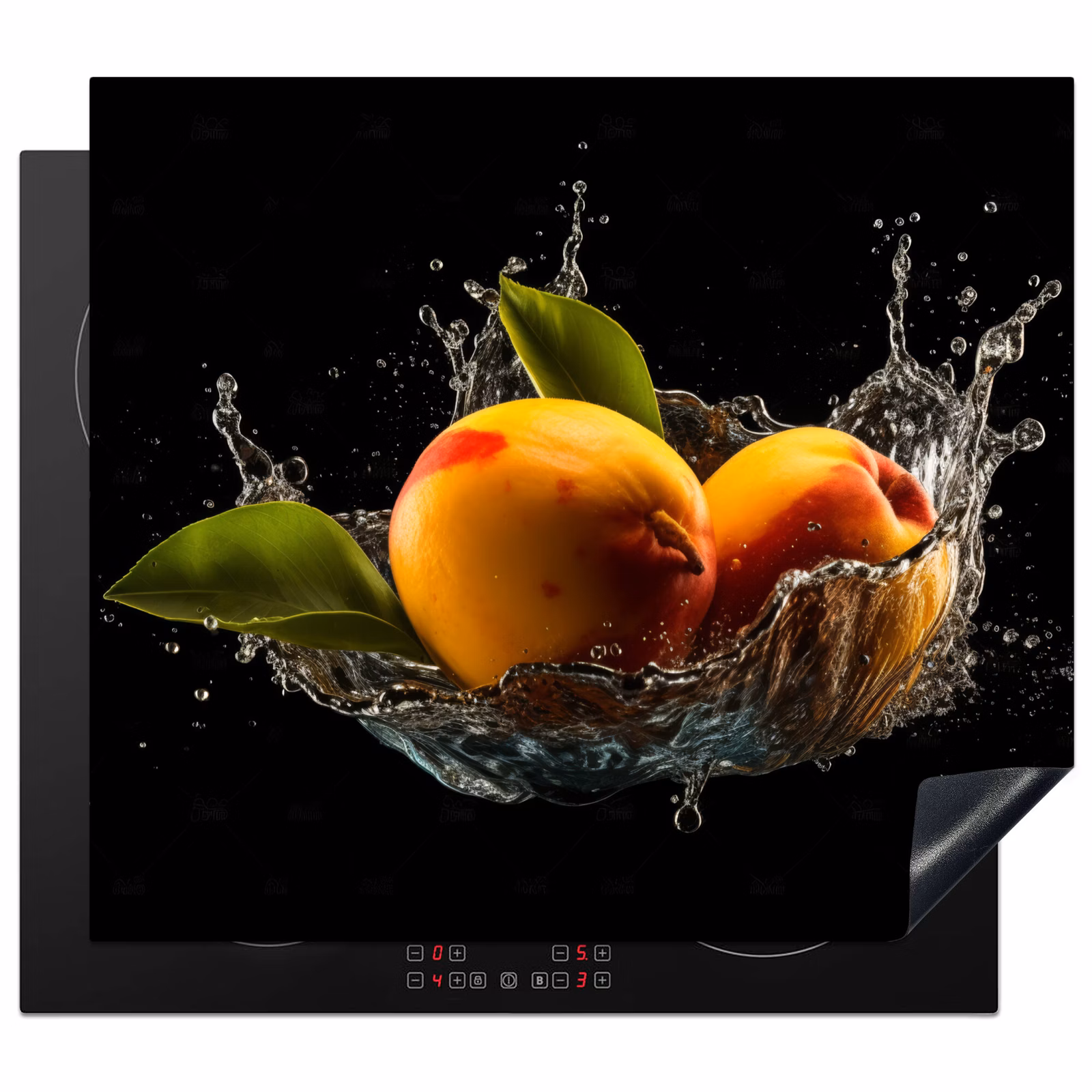 Induction hob protector - Mango - Fruit - Water - Black - Leaves — 1