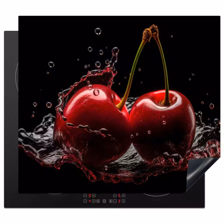 Induction hob protector - Cherry - Red - Fruit - Water - Black — 1