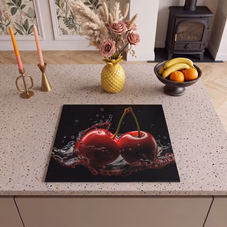Induction hob protector - Cherry - Red - Fruit - Water - Black — 3