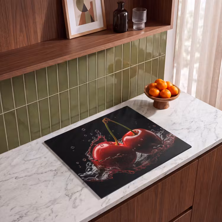 Induction hob protector - Cherry - Red - Fruit - Water - Black — 4