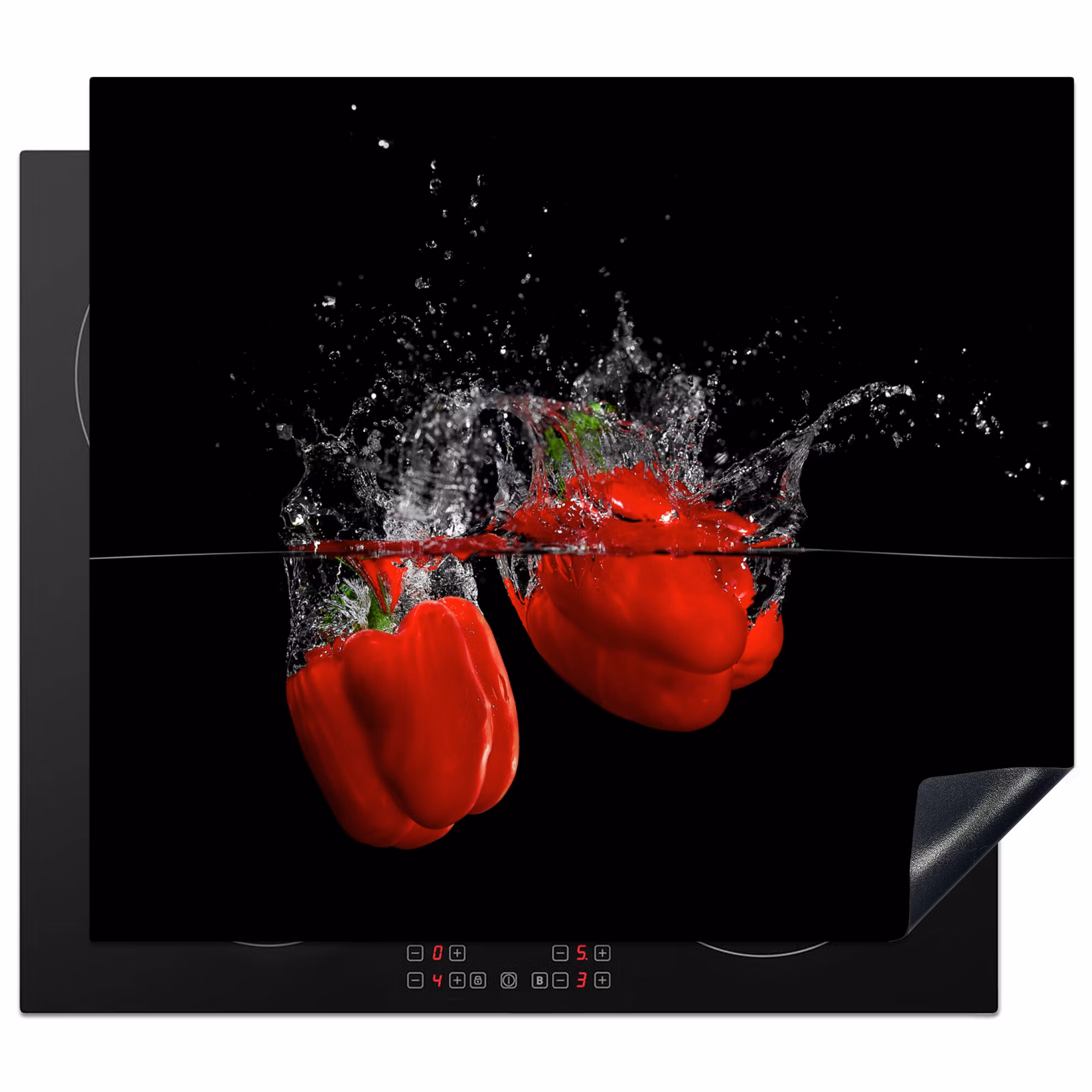 Induction hob protector - Spectacle of Peppers and Water — 1