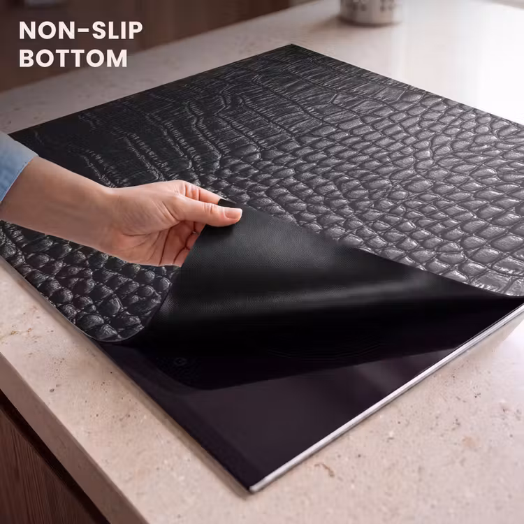 Induction hob protector - Crocodile Skin in Monochrome — 5