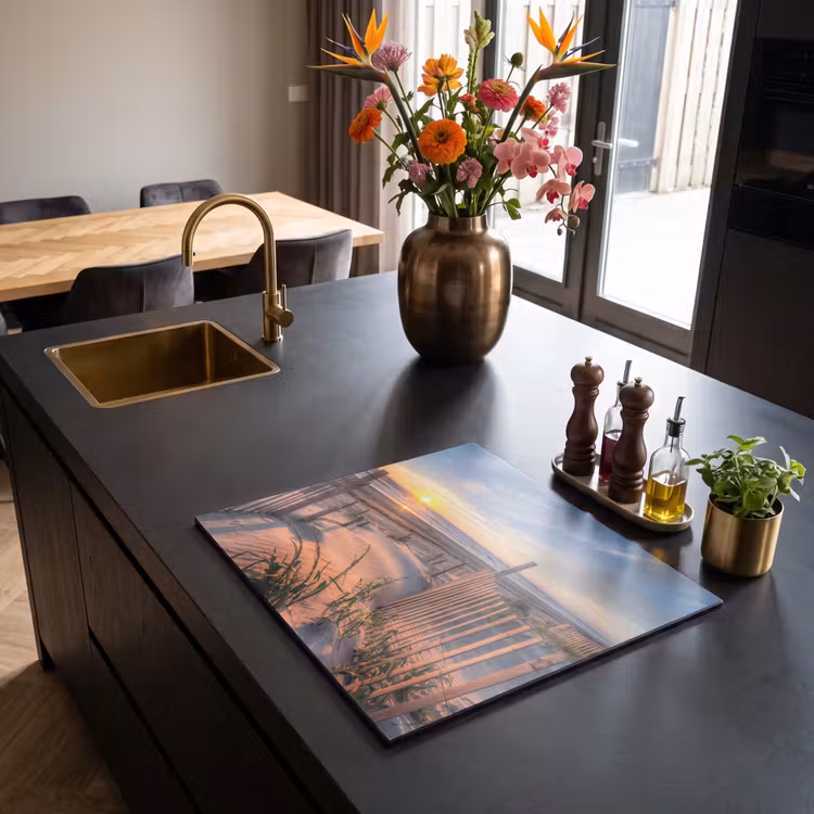 Induction hob protector - Evening glow at the Dune Fence — 2