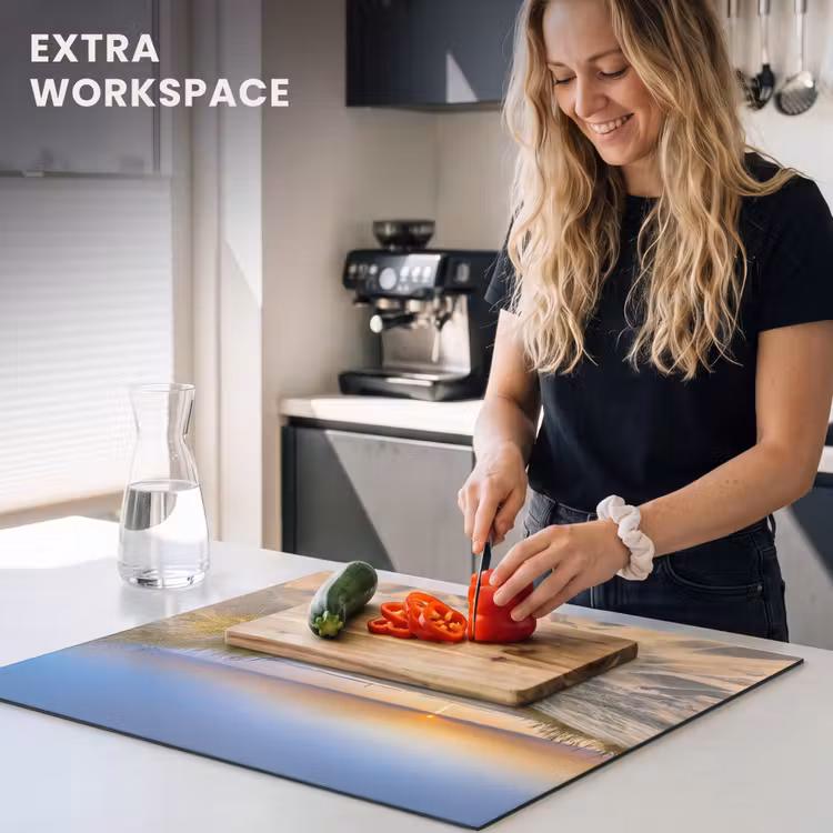 Induction hob protector - Soft Sunrise over Dune Landscape — 7