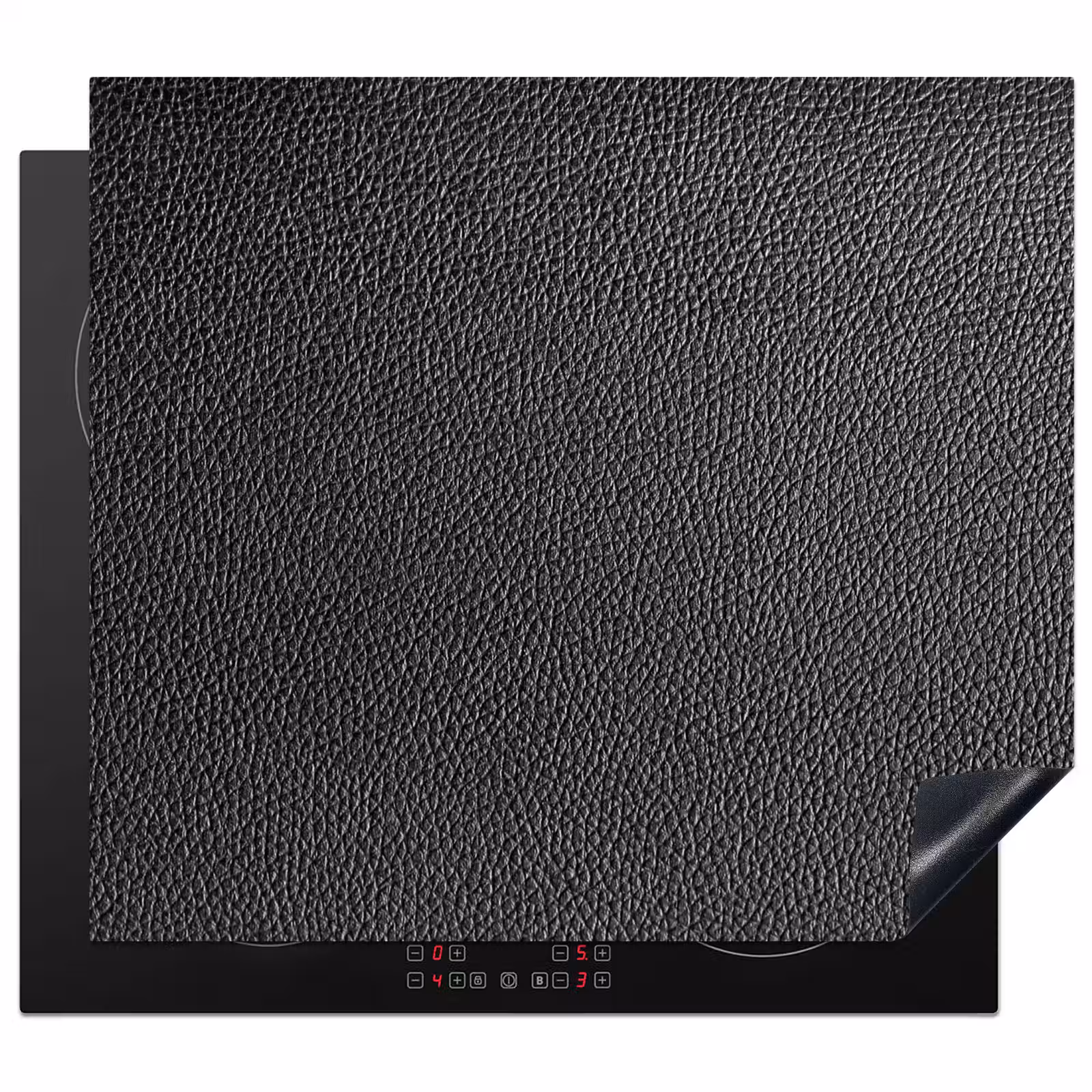 Induction hob protector - Leather Texture in Silver Light — 1