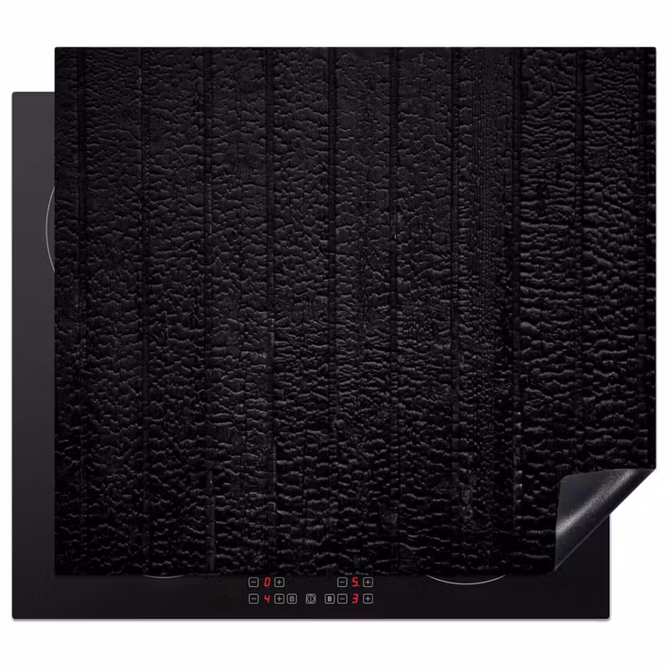Induction hob protector - Weathered Black Wood — 1