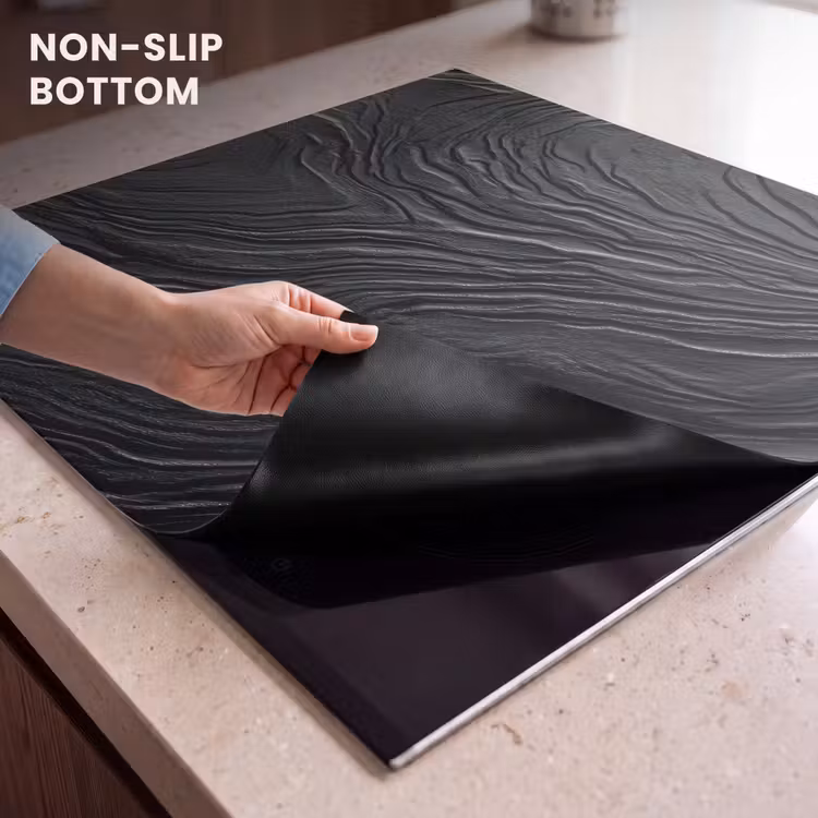 Induction hob protector - Black - Abstract - Wood — 5