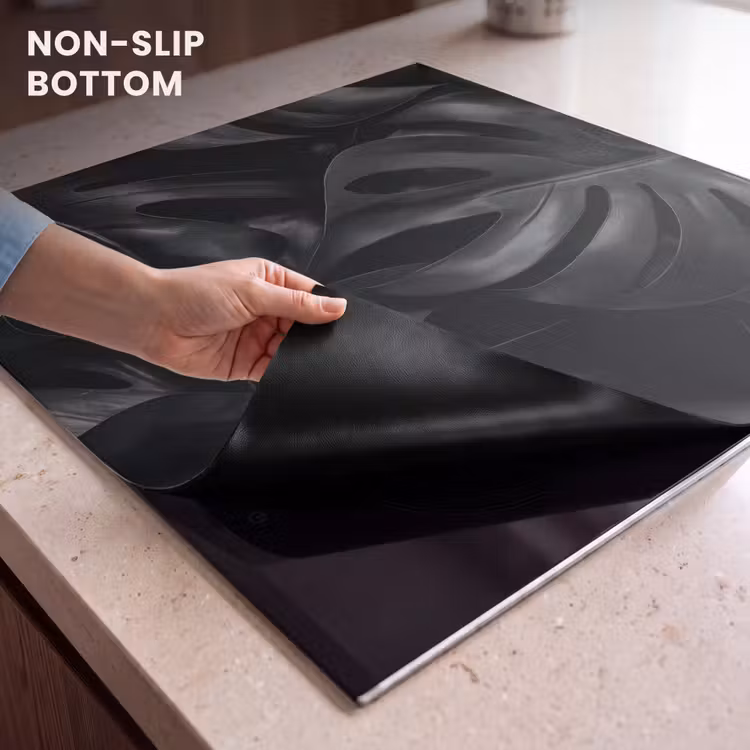 Induction hob protector - Black - Monstera - Leaves — 5