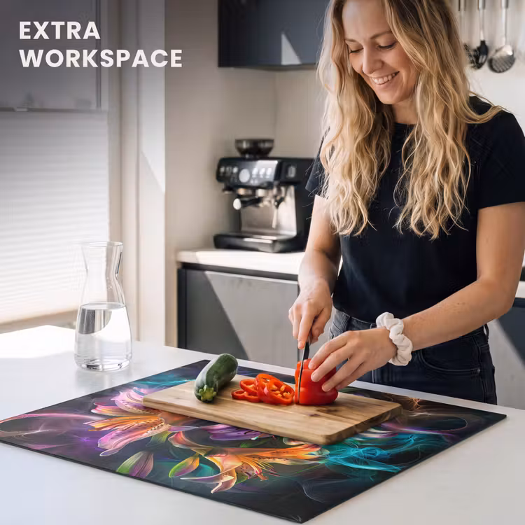 Induction hob protector - Vibrant Lilies in Light Show — 7